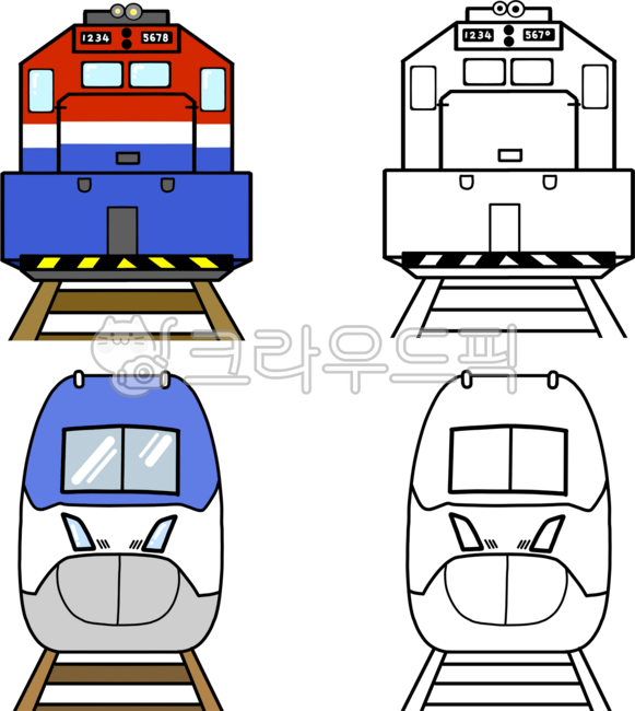 기차, 기관차, 객차, 화물열차, 철도, 사진,이미지,일러스트,캘리그라피 - tun292작가