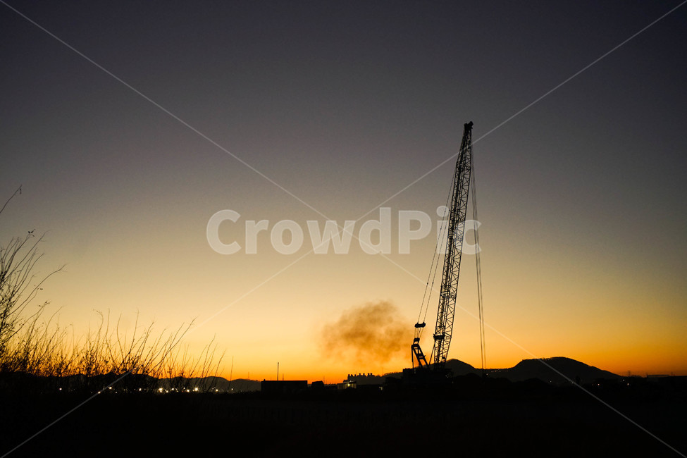 공사,기계,여명,연기,현장,자연,풍경,nature,landscape,도시,city,산업,industry,industrial