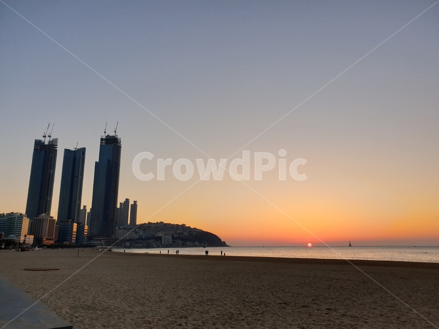 해운대,일출,바닷가,아침,일출보기