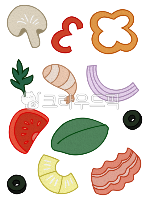 음식,토핑,피자토핑,피자일러스트,pizza,피자만들기,요리재료,루꼴라,야채,채소,풀,식물,토마토,베이컨,파인애플,올리브,바질,버섯,피망,파프리카,양파,새우,피자재료,피자만들기도안,피자도안,피자재료도안,피자색칠하기,어린이집자료