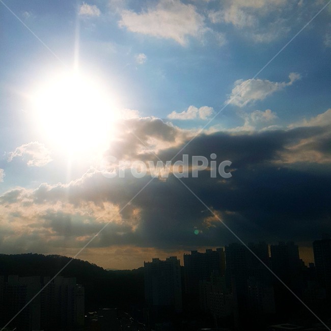 하늘,푸름,구름,해,맑음,도시,풍경,city,landscape,한국도시풍경,한국도시경관,korea cityscape,flare,플레어,light,빛,sunlight,햇빛