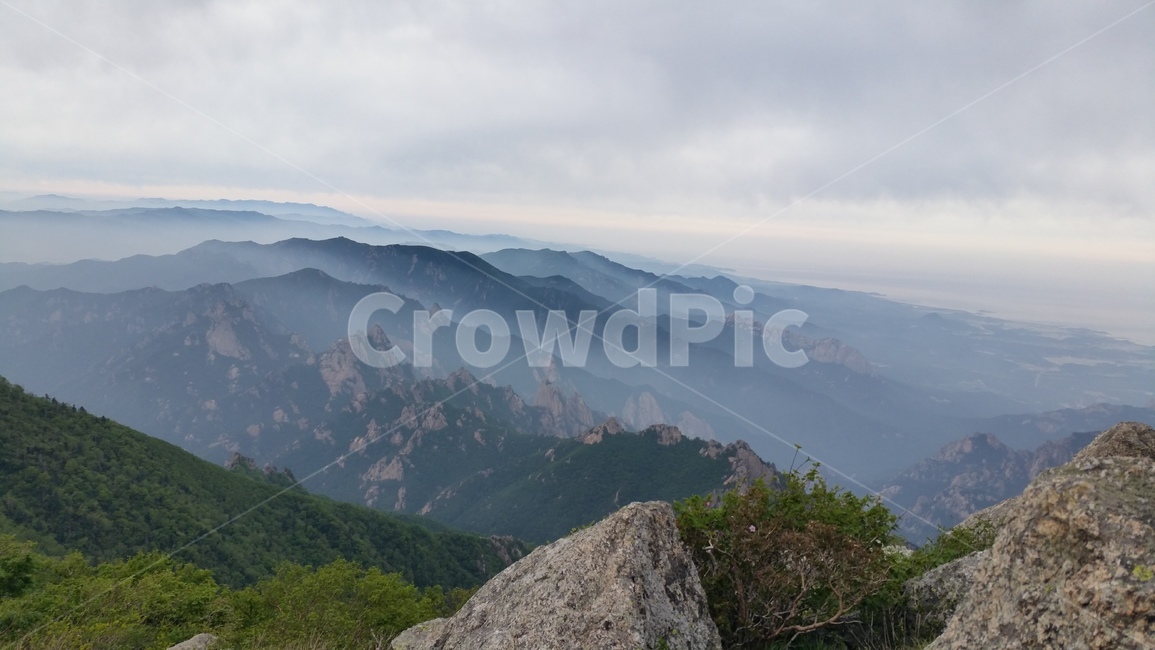 설악산,봄,푸릇푸릇,한국경치,설악산풍경,새벽,장관,등산,능선,나무,tree,돌,바위,기암괴석,구름,하얀구름,하늘,sky,설악산경치,강원도,자연,nature,산,mountain,산맥,mountainrange
