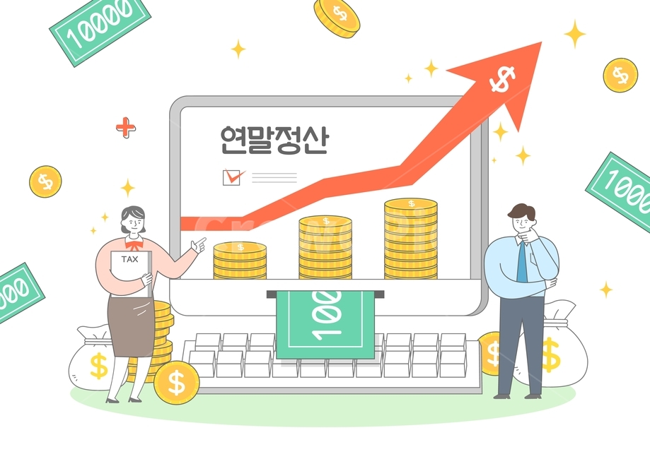 컴퓨터,그래프,화살표,자료,연말정산,연말,캐릭터,정산,시즌,월급,납부,세금,세무관리,금융,근로자,국세청,돈,지폐,코인,산업,industry,industrial,금융,돈,finance,banking,money,그래픽,일러스트레이션,graphic,illustration