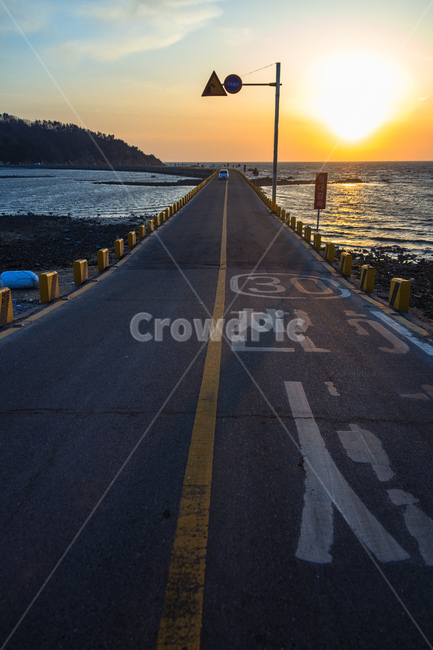 도로,일몰,휴가,하늘,바다,잠진도,교통,교통수단,traffic,transportation