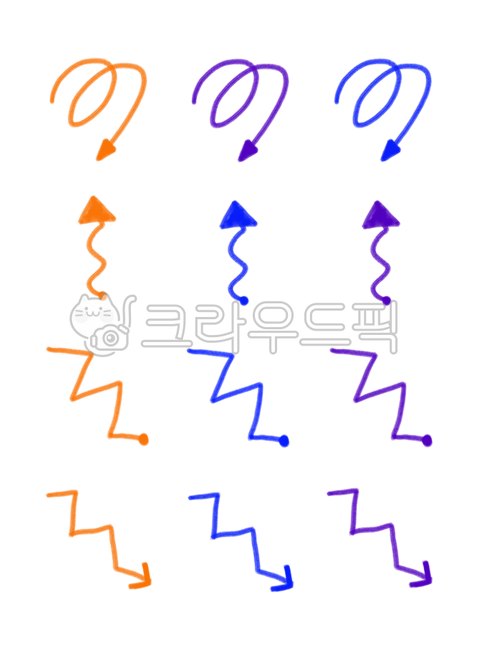 화살표,구불구불화살표,다양한화살표,표시,가르키다