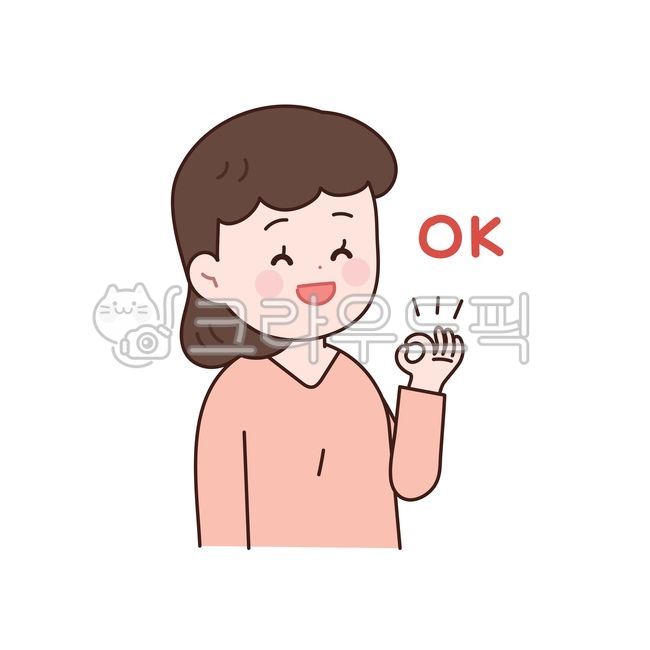 ok, 사인, 제스쳐, 손, 인물, 사진,이미지,일러스트,캘리그라피 - woocat작가