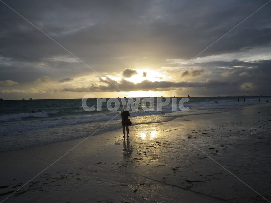 석양,바다,산책,노을,뒷모습,보라카이,beach,sunset