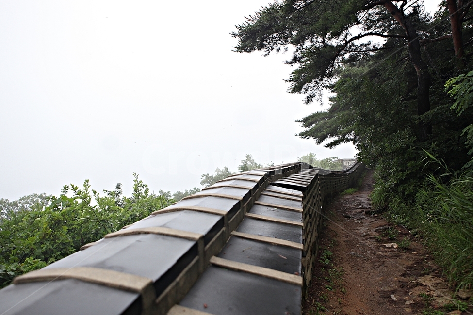 남한산성,성,성곽,길,둘레길,숲,숲길,안개,돌담,담,벽,여름,풍경