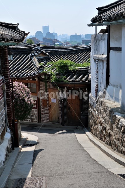 전통,빈티지,한옥,북촌,서울,한국,대한민국,집,디자인,건축,건축물,문화,스타일,목재,주택,기와,지붕,처마,돌담,고풍,보존,보호,전통미,가옥,골목,도시,풍경,city,landscape,한국도시풍경,한국도시경관,korea cityscape,골목길,alley,한국전통,한국문화,korean traditional,korean culture,outdoors,옥외
