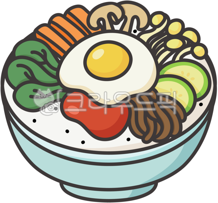 비빔밥,일러스트,깔끔한비빔밥,일러스트비빔밥,밥,맛있는,맛있는비빔밥,계란,계란후라이,콩나물,소고기,고추장,당근,시금치,야채,냠냠,귀여운