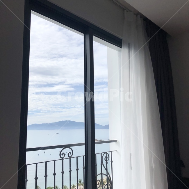 hotel window,ocean,Veranda,sight,hotel,spare