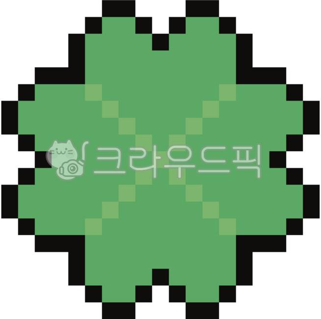 Pixel art,retro,kitsch,classic games,pixel icons,dot illustrations,pixel illustrations,four-leaf clovers,clovers,clover illustrations,luck,fortune,four-leaf clover pixels