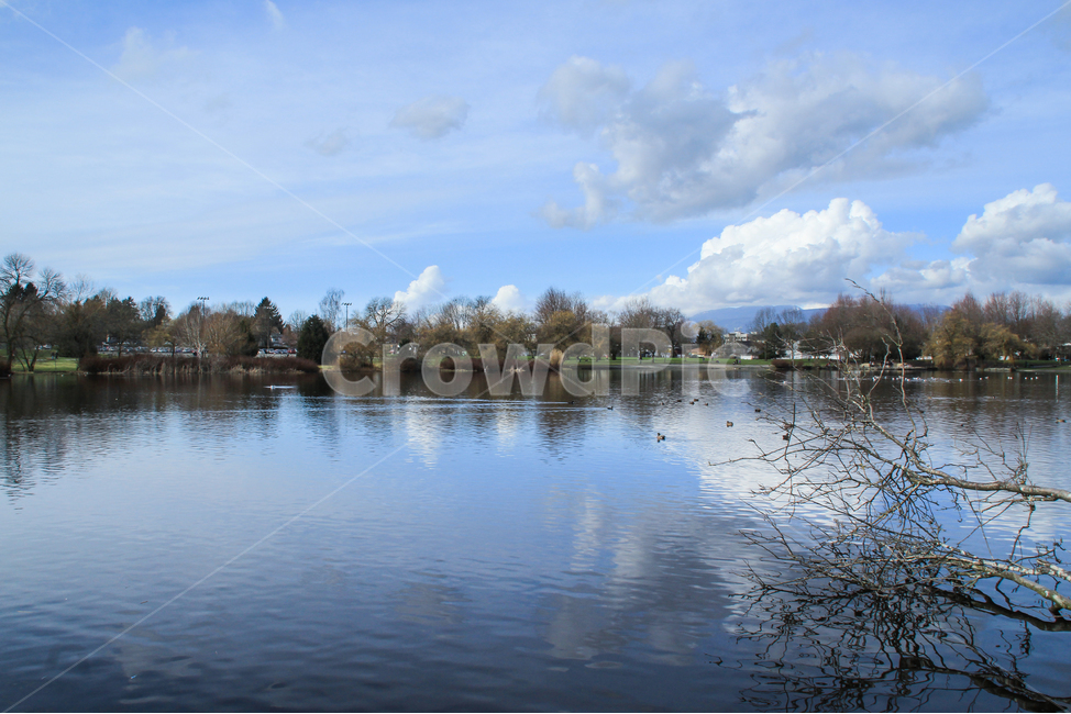 sky,blue sky,windless,mirror,reflection,nature,lake park,early spring,Decalcomani,Clean,peaceful,cloud,spring,outdoor,beautiful,background,sight,spring day,lake,park