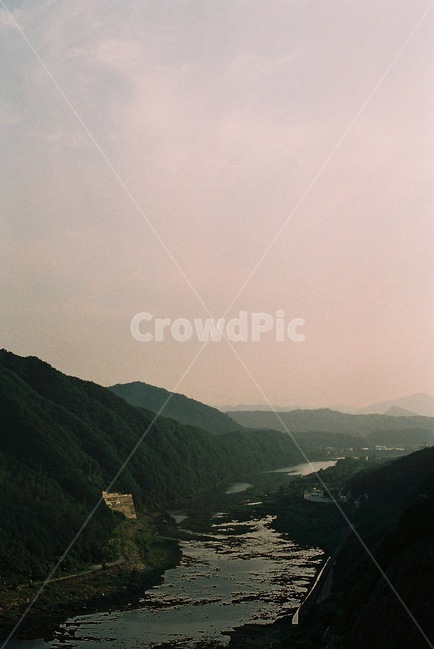 산,강,저녁,river,mountain,filmphoto,필름사진,감성사진