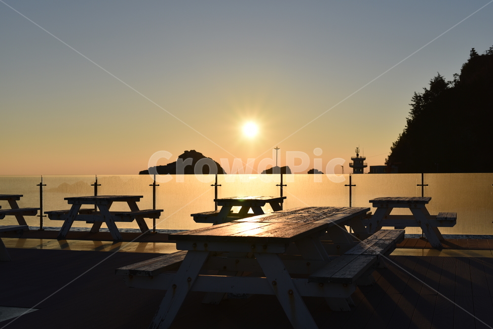 일출,해,sunrise,nature,풍경,landscape,자연,테이블,벤치,bench,table,outdoor,funiture