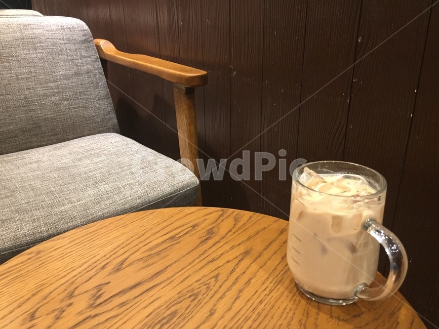 카페,의자,아이스라떼,커피,테이블