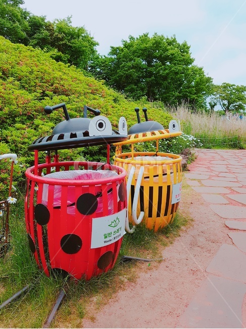 쓰레기통,귀여운,무당벌레,풍경,나무,제주도,사물,물건,오브젝트,thing,object,matter