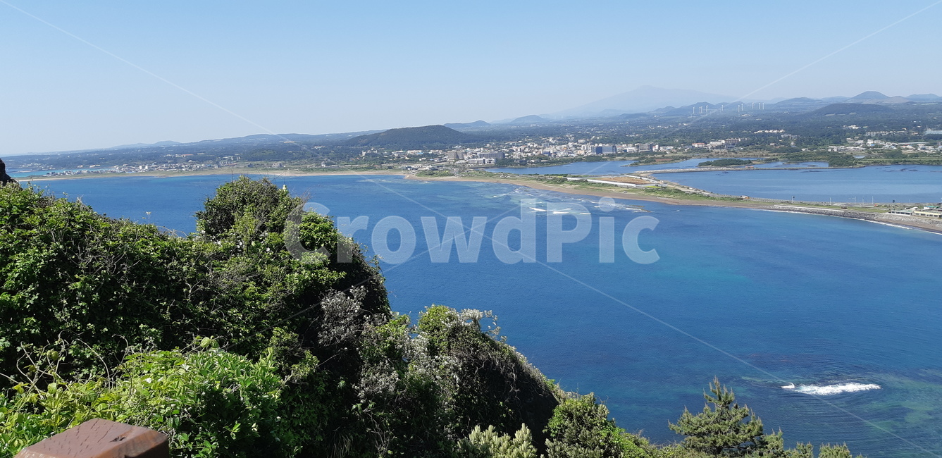 산정상,제주도,풍경,바다,등산