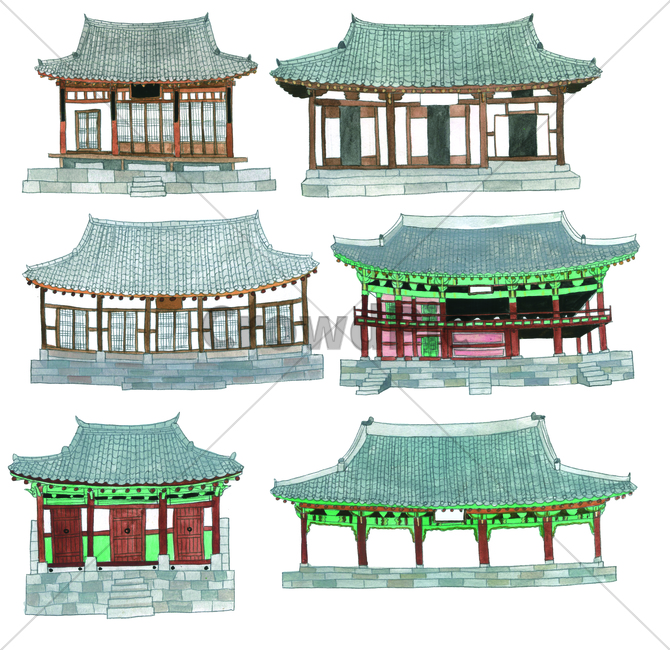 handdrawing,korea,paint painting,watercolor,hand drawing,Hanok,koreanstylehouse,house