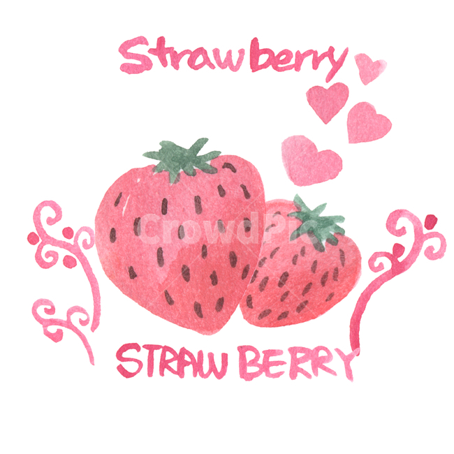 딸기,과일,하트,후식,디저트,음식,strawberry,문양,수작업,수채화,일러스트,삽화,과일,열매,fruit,그래픽,일러스트레이션,graphic,illustration