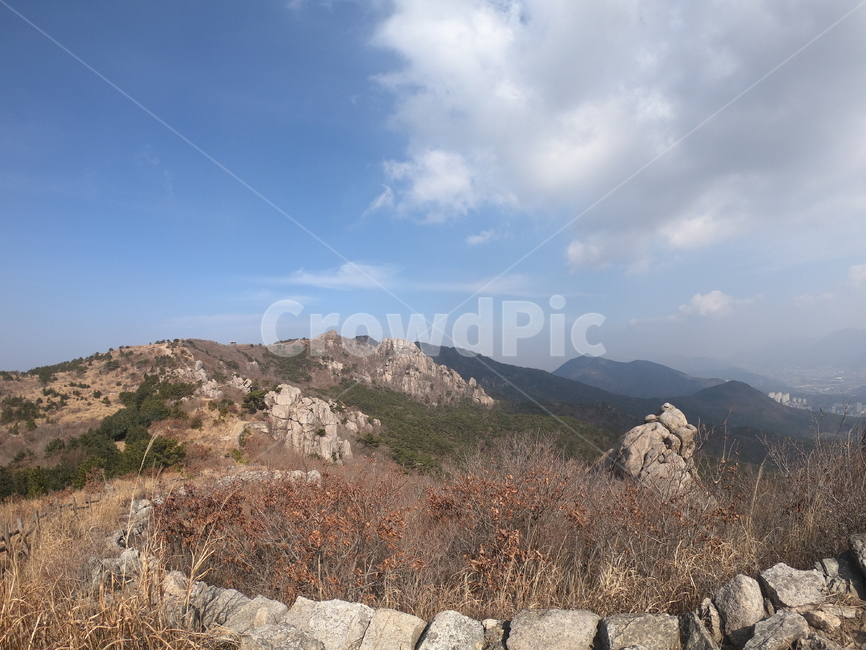 산,자연,등산로,금정산,구름