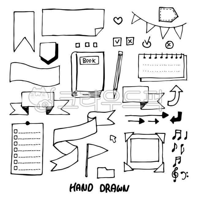 Doodle,hand drawing,memo,bookmark,mark,paper,diary,diary decoration,book,pencil,notebook,memo,polaroid,photo,musical note,flag,folder,arrow,check,confirmation,X,X mark,heart,infographic,pen,ribbon,vintage,vintage ribbon,label,