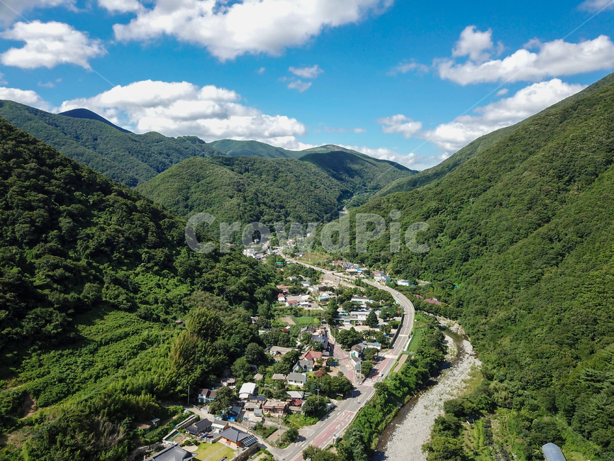 여름,하늘,구름,마을,nature,자연,풍경,산,mountain,scenery,landscape,경치,옥외,outdoors