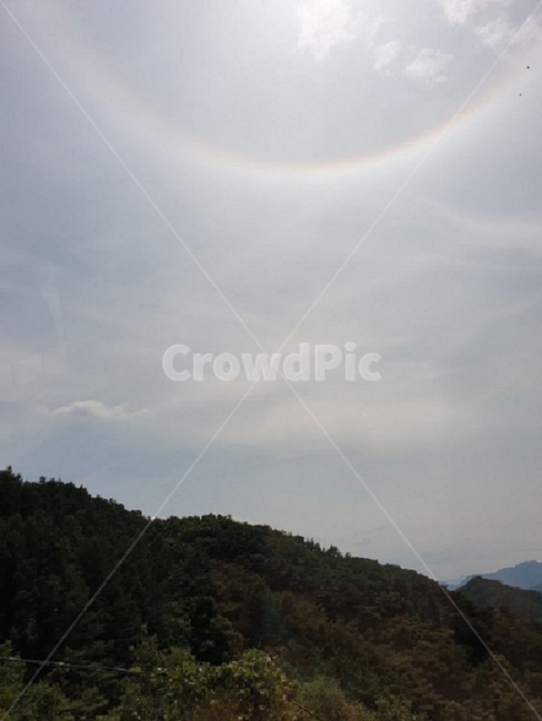 단양,무지개,비온뒤,하늘,산중턱