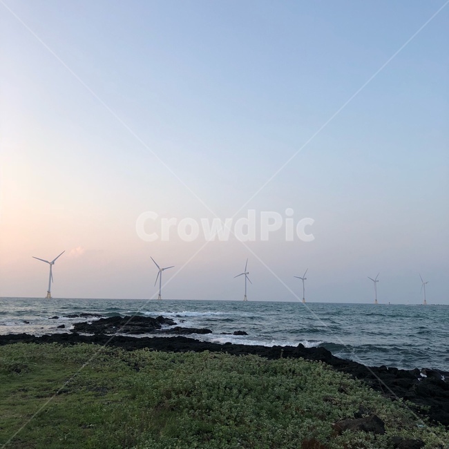 해안,바다,풍차,하늘,들,field,sea,sky,제주,자연,풍경,nature,landscape