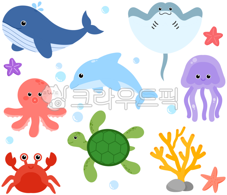 바다,해양,바다생물,해양생물,바다동물,바다식목일,바다의날,여름,여름이미지,바닷속이미지,해양동물,바닷속,산호초,산호,해파리,돌고래,고래,가오리,거북이,자라,게,꽃게,문어,불가사리,물방울
