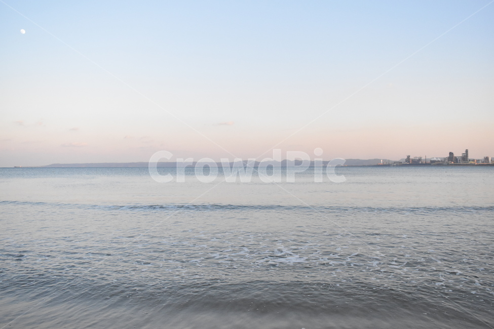 바다,저녁하늘,물결,저녁,하늘,달,sea,evening,wave,water,sky,그라데이션,파스텔,색감,해변,moon,자연,풍경,nature,landscape