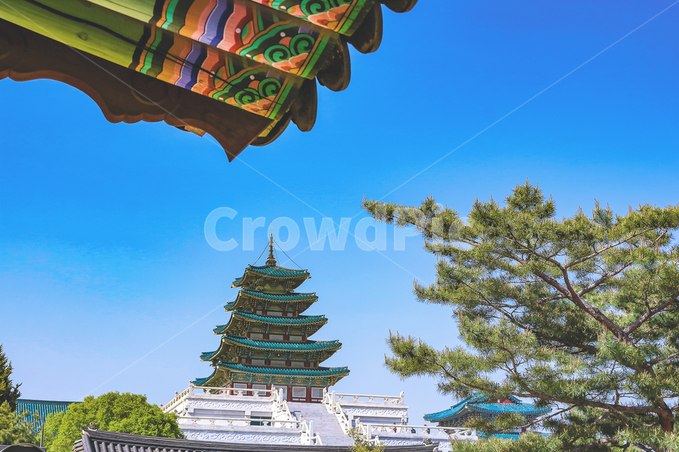 경복궁,고궁,한국,전통,조선,화창한날씨,한국의전통,처마