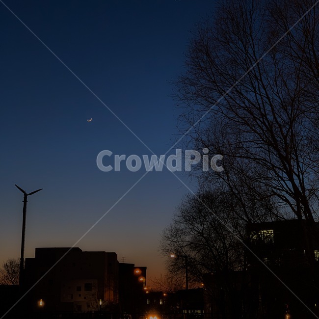 황혼,노을,풍경,초승달,감성,고요함,밤하늘,야경,밤,풍경,nightscape,night,landscape,도시,city,nature,자연