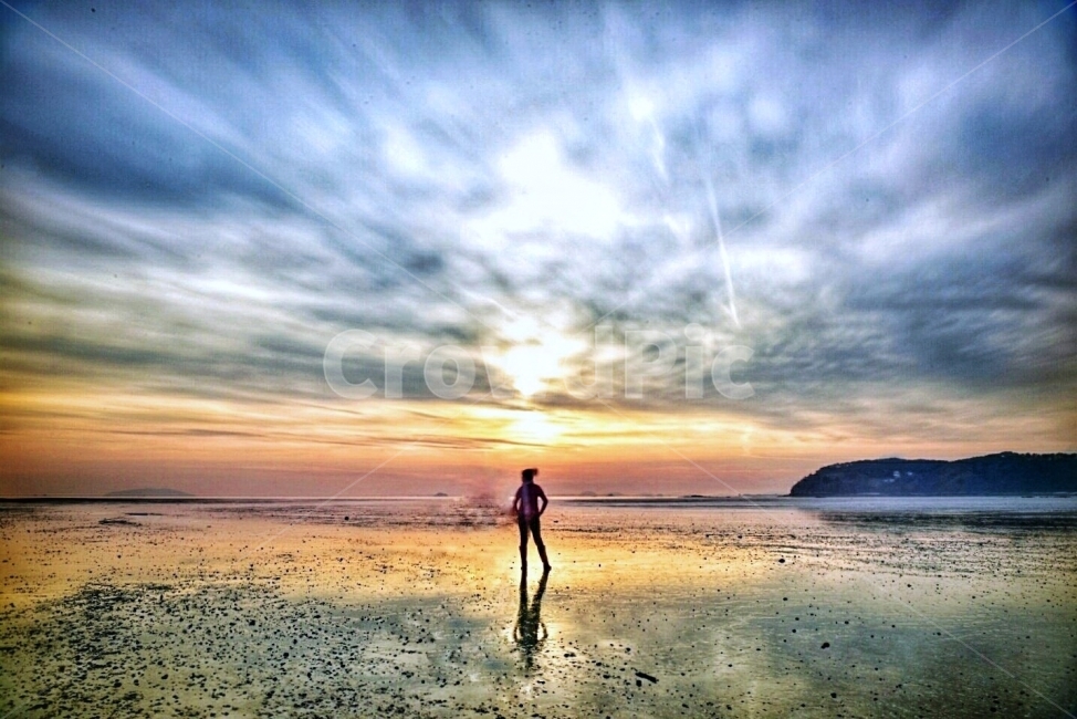 목섬,장노출,반영,구름,실루엣,자연,풍경,nature,landscape,사람,인물,인간,human,person,인물실루엣,사람실루엣,character silhouette,human silhouette,standing,서 있는,outdoors,옥외