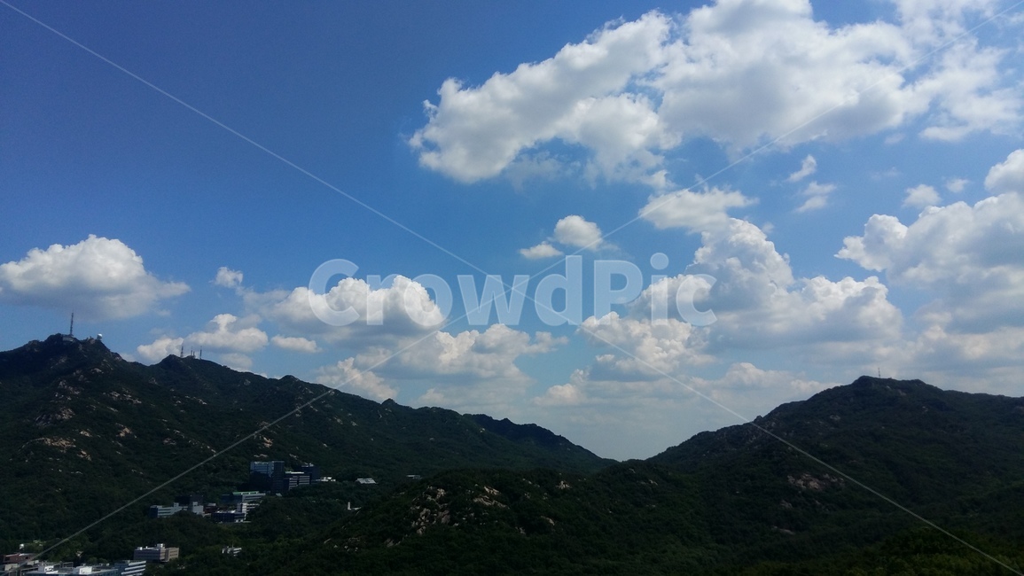 구름,소나무,관악산,삼성산,하늘