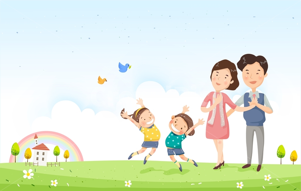 가족,가정의달,어린이,부모,어버이날,구름,집,무지개,새,풍경,소풍,그래픽,일러스트레이션,graphic,illustration