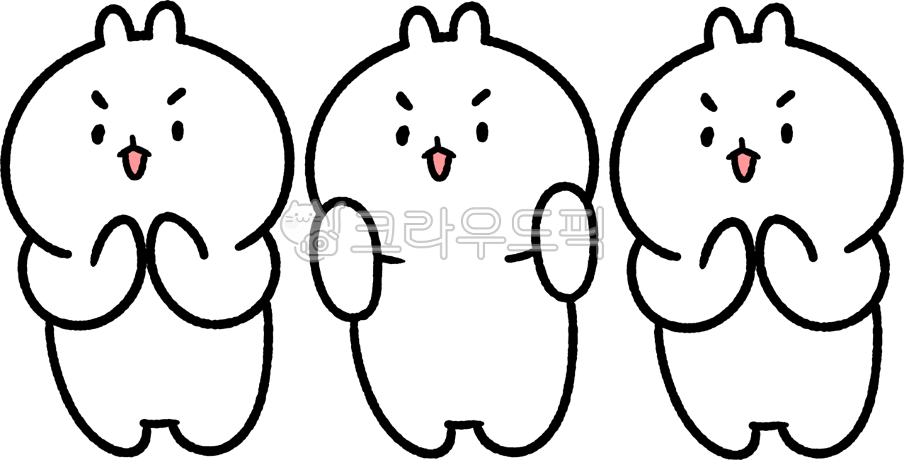 박수,짝짝짝,일러스트,이모티콘,토끼