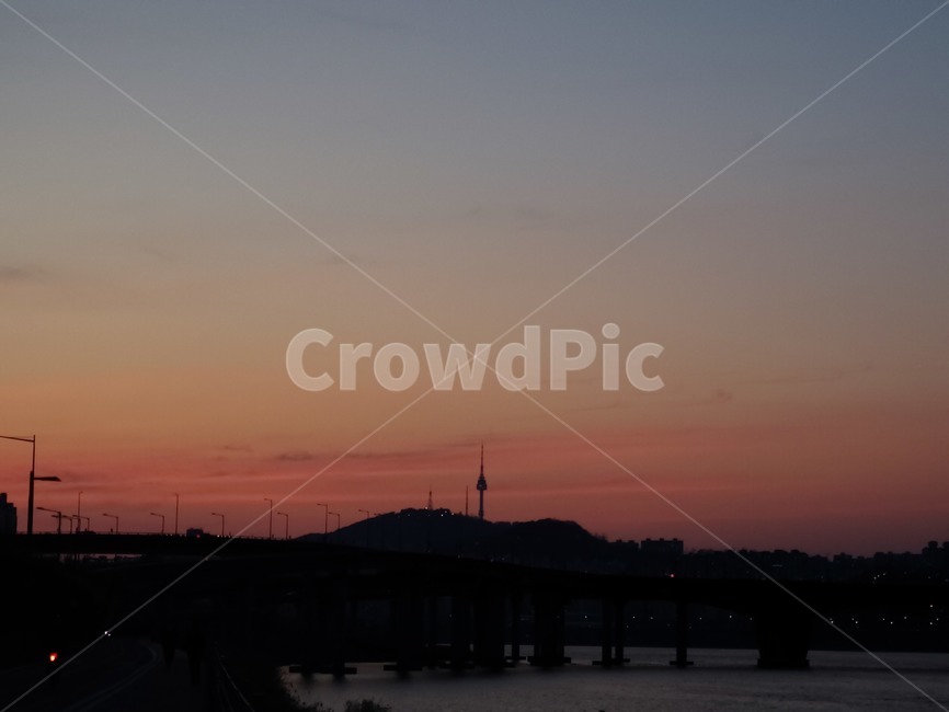 풍경,한강,야경,동네,밤,노을,자연,하늘
