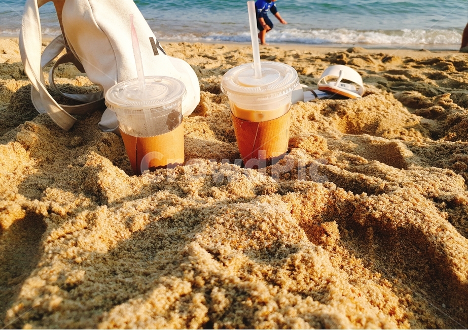 부산,해운대,백사장,커피,감성사진