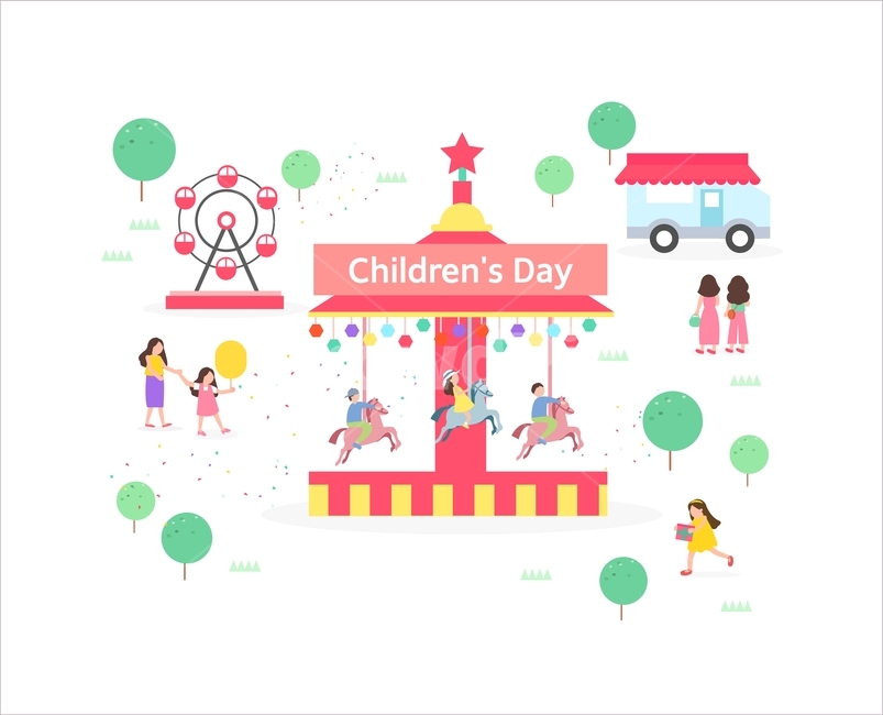 놀이동산,놀이기구,회전목마,관람차,여행,나들이,소풍,가족,캐릭터,사람,놀이공원,놀이동산,놀이터,amusement park,playground,그래픽,일러스트레이션,graphic,illustration