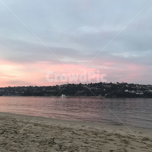 분홍하늘,해변,바닷가,하늘,노을