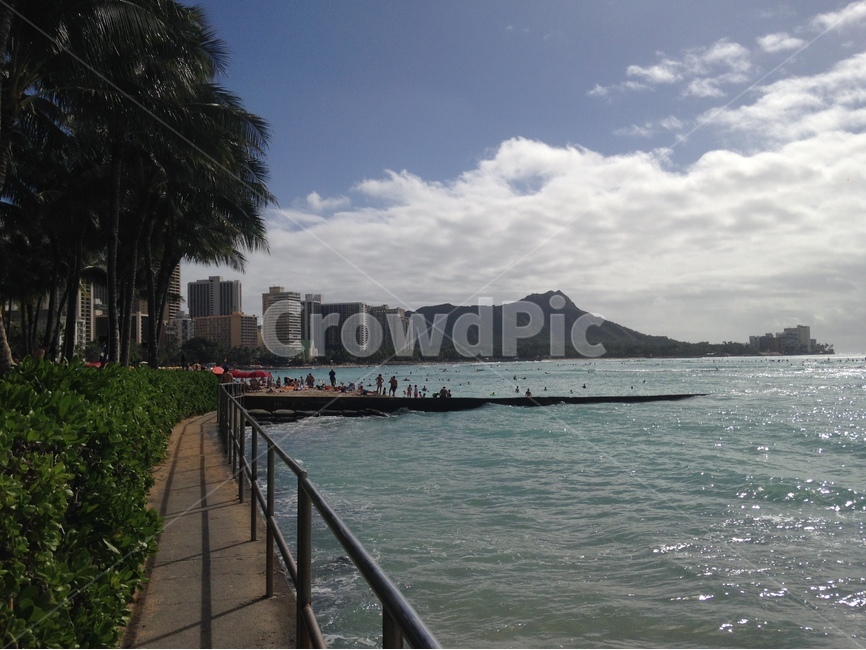 미국,하와이,와이키키,바다,해변,hawaii,해변,바다,beach,sea,도시,풍경,city,landscape,해외,외국,세계,foreign,oversea,world,세계도시풍경,해외도시풍경,외국도시풍경,world cityscape,water,물,railing,난간,banister,handrail