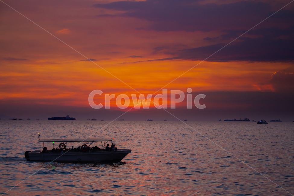 노을,일몰,일출,바다,배,하늘,자연,nature,보트,transportation,교통,outdoors,선박,watercraft,용기,vessel,옥외