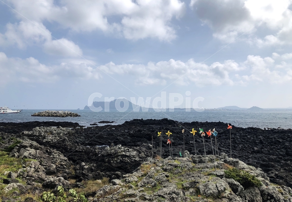 바람개비,바다,바닷가,섬,풍경,자연,제주도,우도,구름,힐링,바람