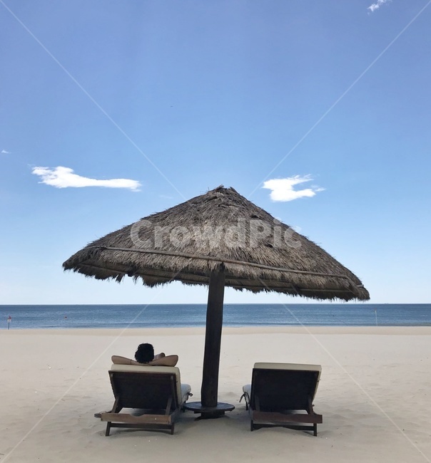 한가함,해변,해외여행,다낭,여유,낮잠,일광욕,휴가,호이안