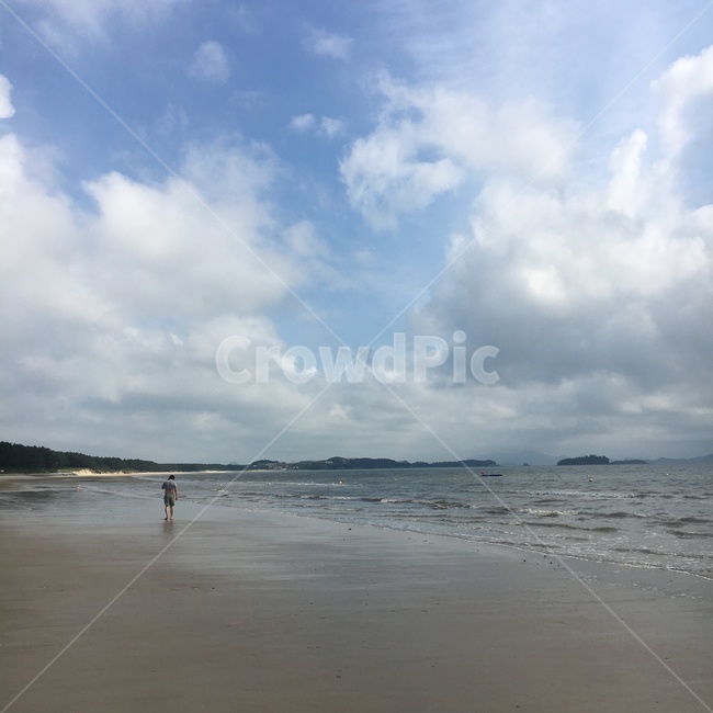 해수욕장,바다,해변,자연,하늘