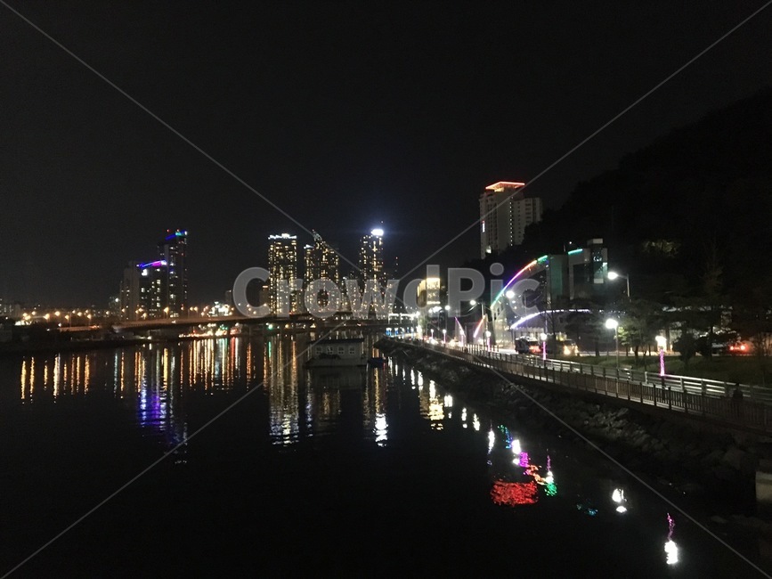 강,수영강,다리,아파트,야경,야경,밤,풍경,nightscape,night,landscape,water,물,waterfront,워터 프론트