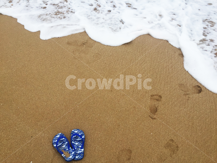 파도,모래사장,해변,슬리퍼,모래,여름,휴가,해변,바다,beach,sea