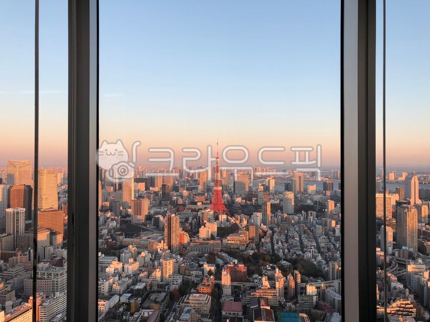 도쿄,도쿄타워,전망,전망대,노을