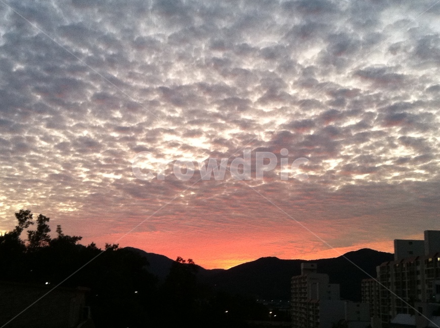 구름,하늘,역광,석양,노을,새털구름,자연,풍경,nature,landscape,outdoors,옥외,sky,sunset,일몰,red sky,붉은 하늘,dusk,황혼,dawn,새벽
